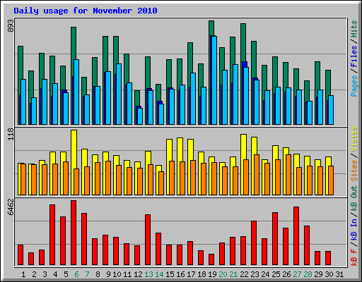 Daily usage for November 2010