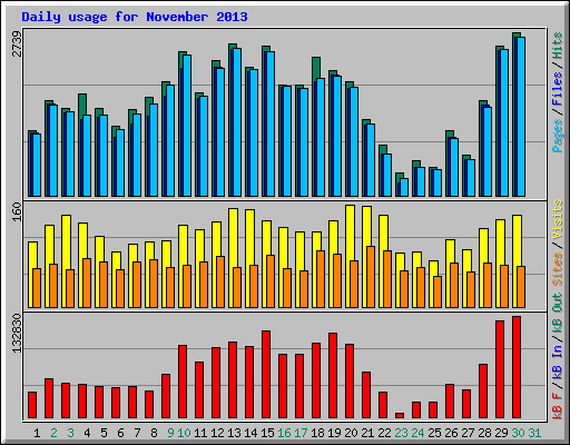 Daily usage for November 2013