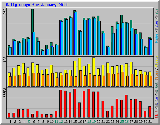 Daily usage for January 2014