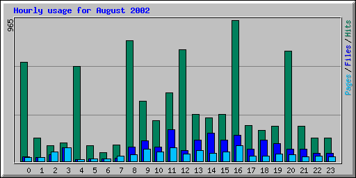 Hourly usage for August 2002