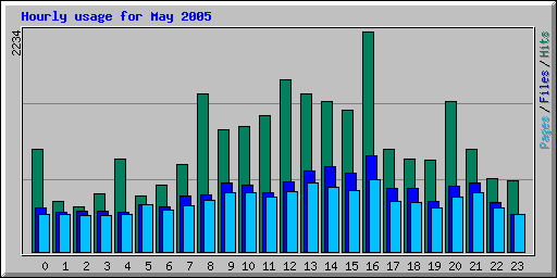 Hourly usage for May 2005