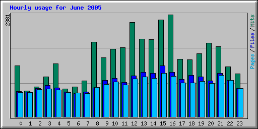 Hourly usage for June 2005