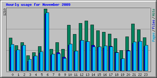 Hourly usage for November 2009