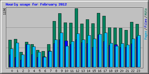 Hourly usage for February 2012