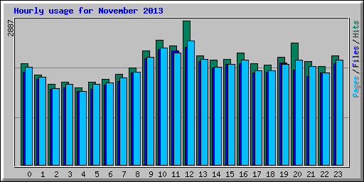 Hourly usage for November 2013
