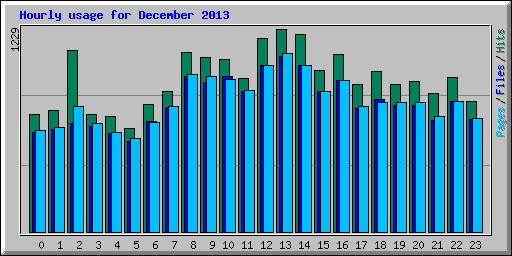 Hourly usage for December 2013