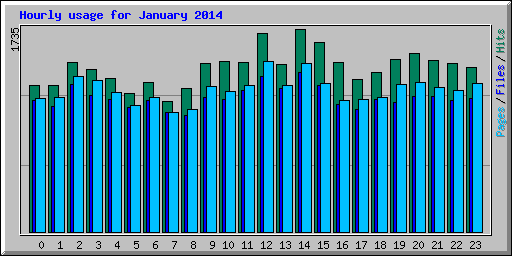 Hourly usage for January 2014