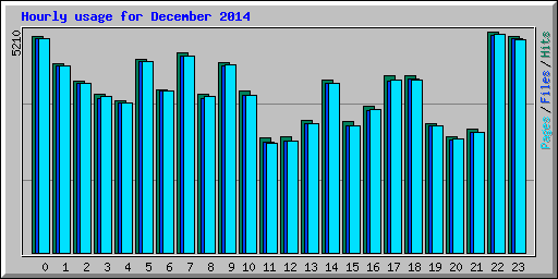 Hourly usage for December 2014