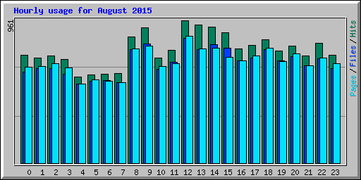 Hourly usage for August 2015