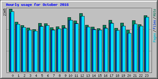 Hourly usage for October 2016