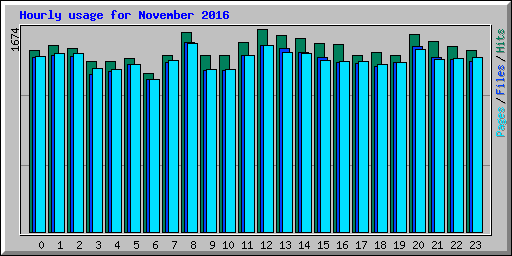 Hourly usage for November 2016