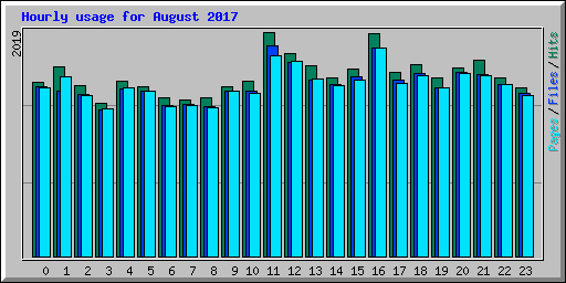 Hourly usage for August 2017