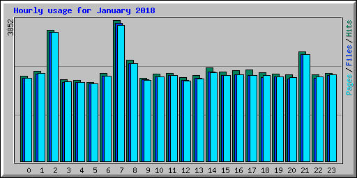 Hourly usage for January 2018