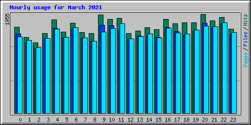 Hourly usage for March 2021