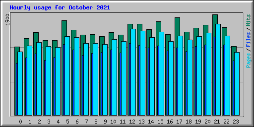 Hourly usage for October 2021