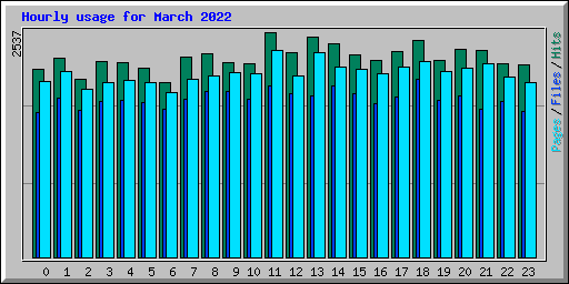 Hourly usage for March 2022