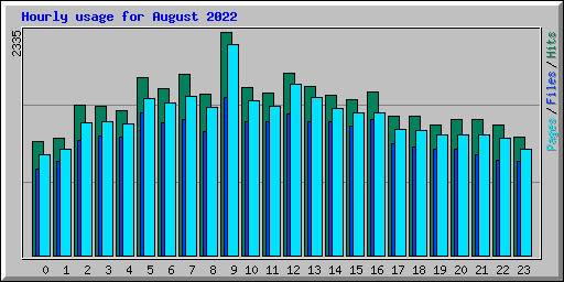 Hourly usage for August 2022