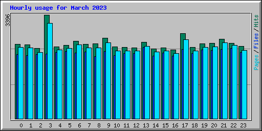 Hourly usage for March 2023