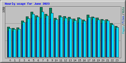 Hourly usage for June 2023