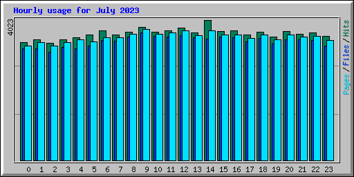 Hourly usage for July 2023